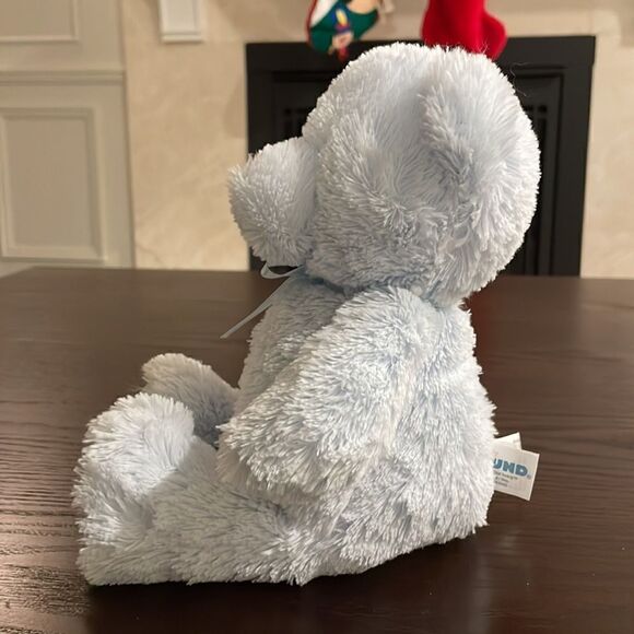Baby Gund My First Teddy Blue/Bleu 4043950 Excellent Condition 11” long with bow - Picture 3 of 6